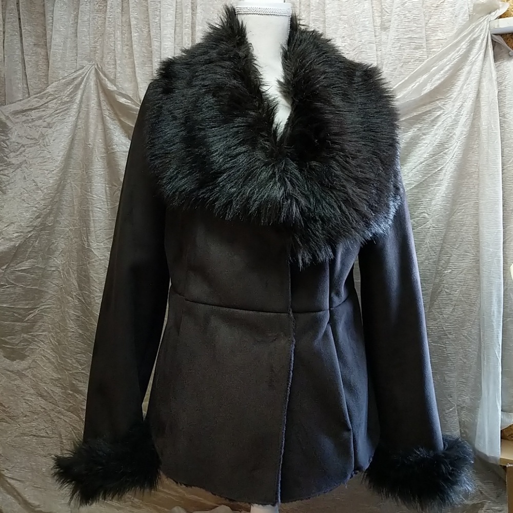 Peck & Peck Brown Faux leather jacket